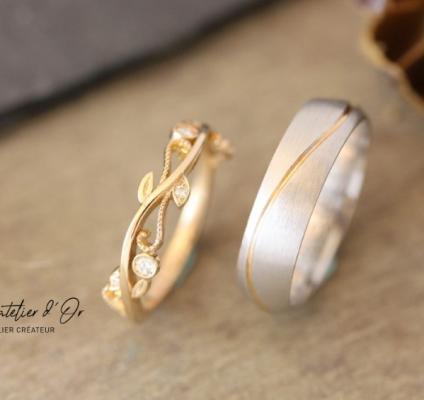 Alliances mariage en or recyclé 18 carats