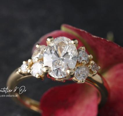 Bague de fiançailles sur mesure pour une demande en mariage unique