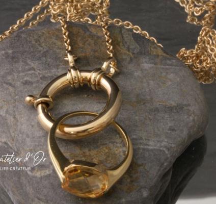 Collier sautoir porte-bague pour soignantes création originale de L'Atelier d'Or