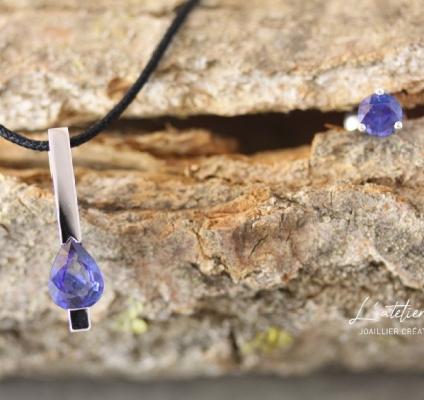 Parure sur mesure, pendentif et boucles d'oreilles