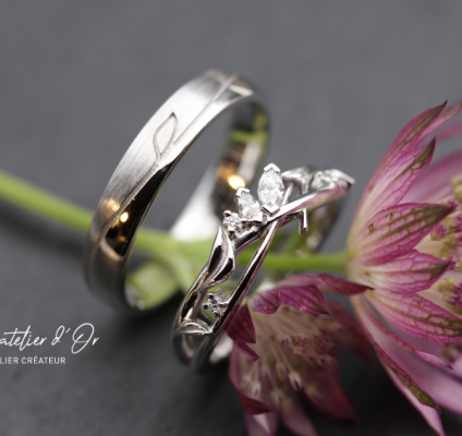 Duo d’alliances harmonie florale, l'élégance de la nature