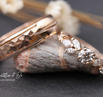 Duo d’Alliances en or rose 18 carats – Créations uniques et originales
