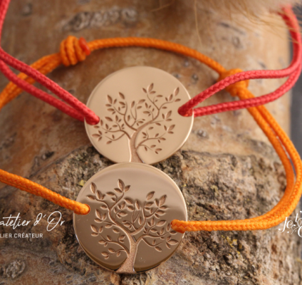 Gourmettes en or éthiques arbre de vie, bijoux pour enfants par Je T'AdOr