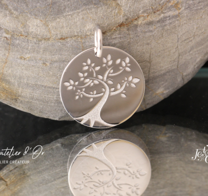 Médaille pour enfant en or 18 carats  Arbre de vie Louis  · Collection bijoux Je t'AdOr