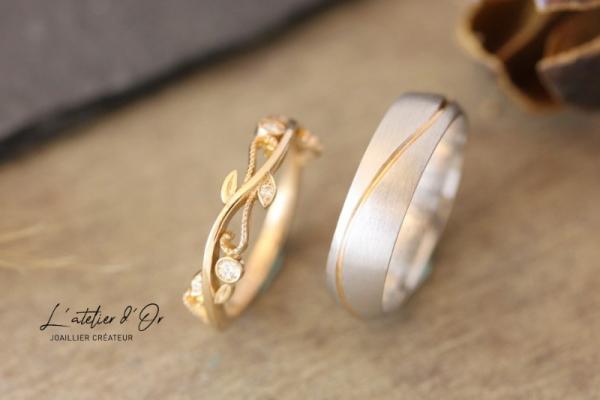 Alliances mariage en or recyclé 18 carats