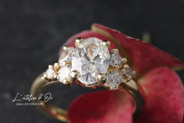 Bague de fiançailles sur mesure pour une demande en mariage unique