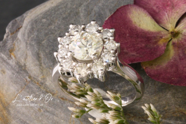 Bague Marguerite en diamants – Une seconde vie pour vos bijoux précieux