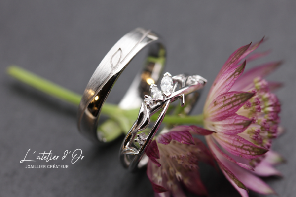 Duo d’alliances harmonie florale, l'élégance de la nature