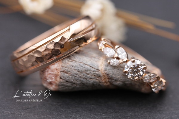 Duo d’Alliances en or rose 18 carats – Créations uniques et originales