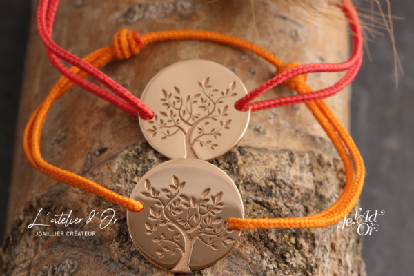 Gourmettes en or éthiques arbre de vie, bijoux pour enfants par Je T'AdOr