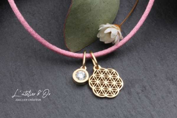 Collier fleur de vie , Équilibre & Lumière en or éthique et diamant