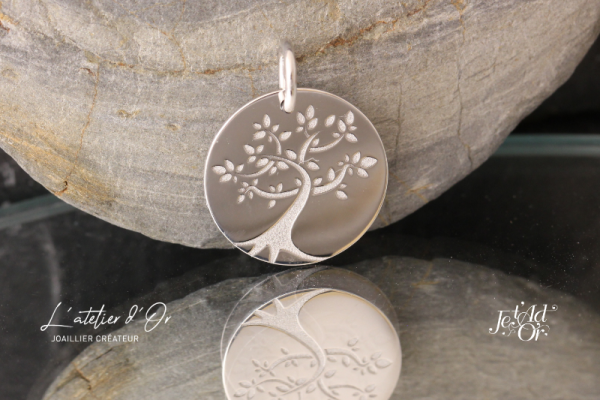 Médaille pour enfant en or 18 carats  Arbre de vie Louis  · Collection bijoux Je t'AdOr