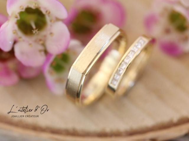 Duo alliances Madame Monsieur en or éthique 18 carats