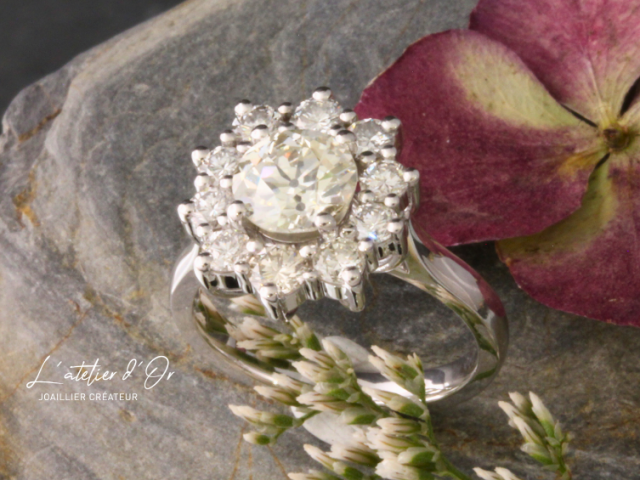 Bague Marguerite en diamants – Une seconde vie pour vos bijoux précieux