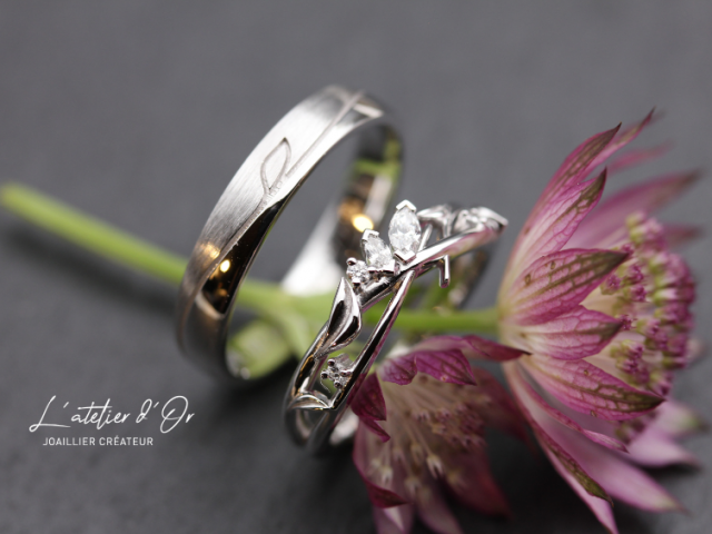 Duo d’alliances harmonie florale, l'élégance de la nature
