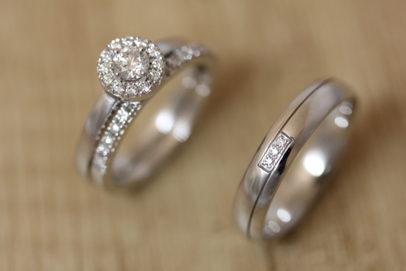 Solitaire diamant avec alliance diamants bijouterie Lyon